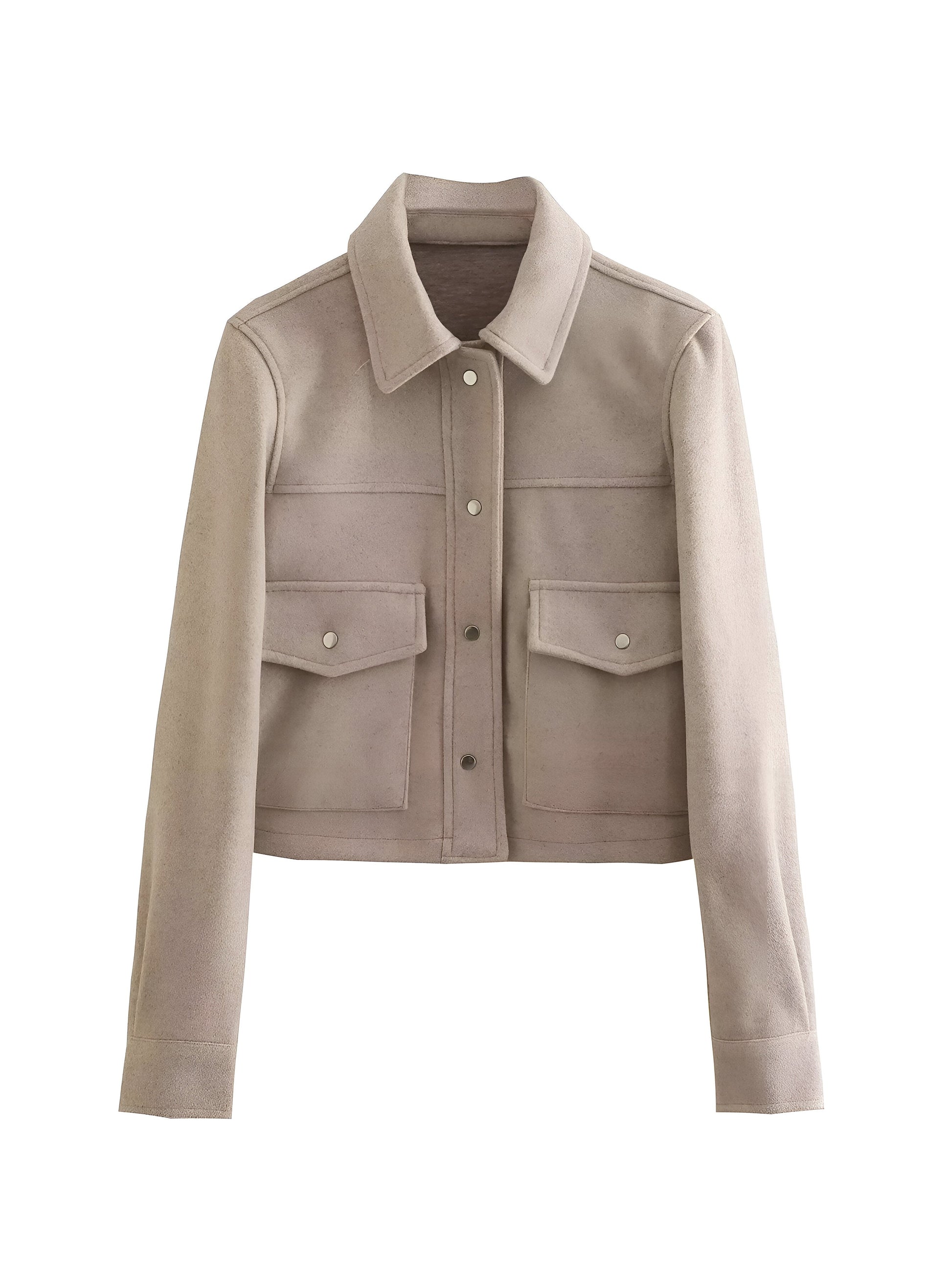 Damjacka med Knappar och Långa Ärmar i Elegant Design av Polyester-4
