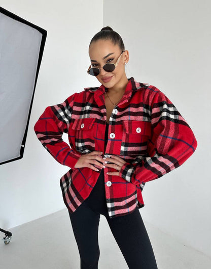 Damjacka Caro Rutigt Mönster Högkvalitativt Tyg för Hösten 3