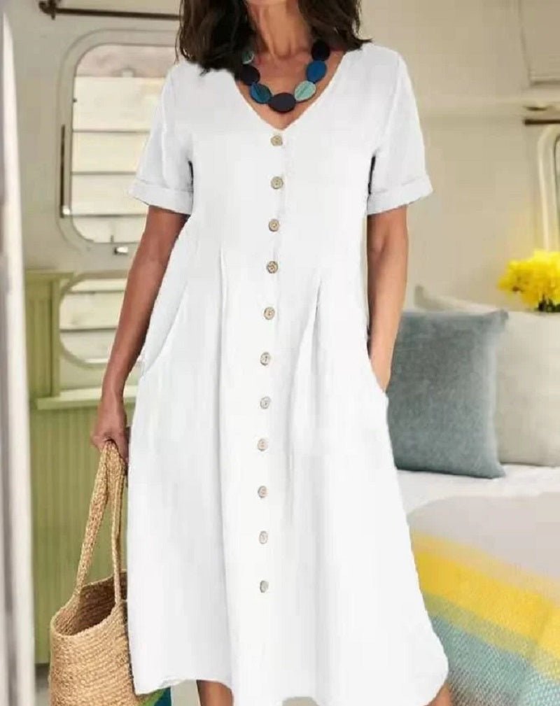 Fina Dam Klänningar Avslappnad Lätt Material för Sommarens Evenemang-5