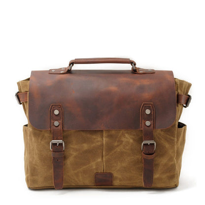Variant image for Unisex Axelväska Vintage-Inspirerad Vaxad Bomull och Läder-4