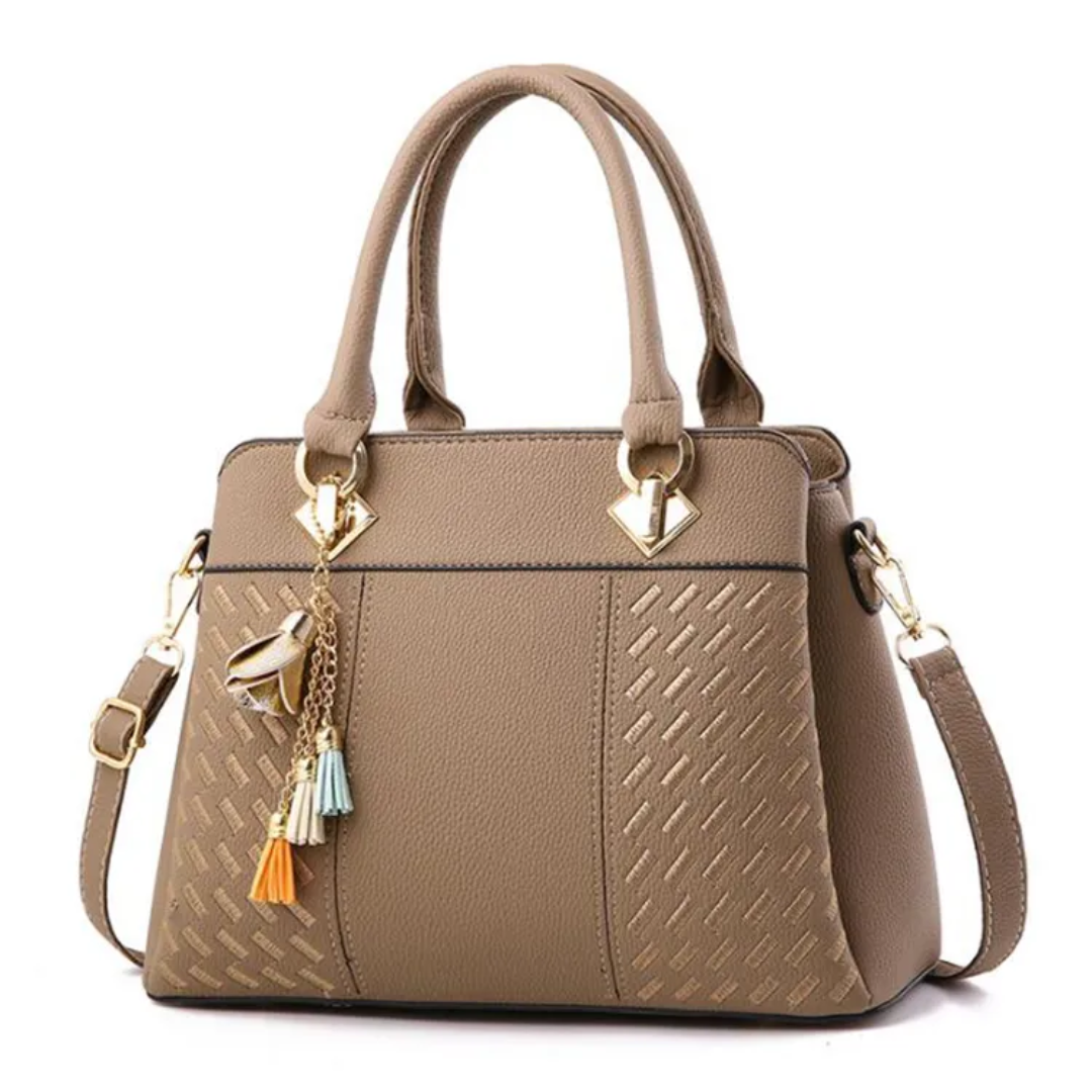 Damväska Crossbody med Tofsar och Broderier i PU-Läder-3