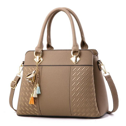 Damväska Crossbody med Tofsar och Broderier i PU-Läder-3
