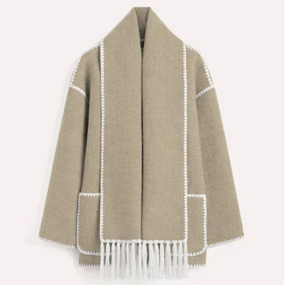 Variant image for Kvinnor Kappa med Tofsar Ull Polyester Elegant Normal Längd-21