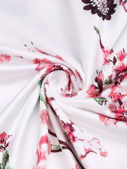 Kvinnors 2-delad Klänning V-hals Randig Andningsbart Tyg-6