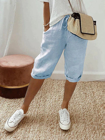 Kvinnors Bomullsshorts Bekväma Mångsidiga Casual-4