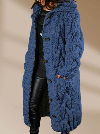 Lång Stickad Väst Dam Mjuk Akryl Design-5