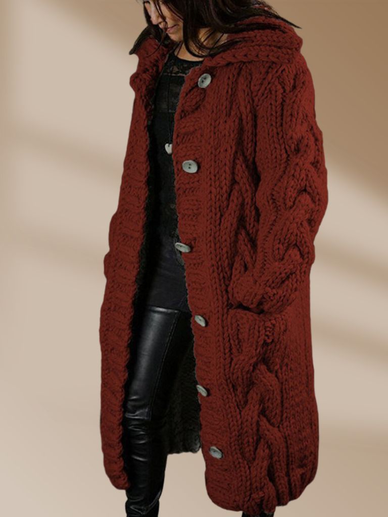 Variant image for Lång Stickad Väst Dam Mjuk Akryl Design-41