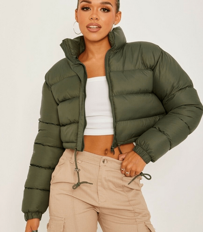Damjacka Kort Buffertdesign med Justerbart Midjeband Polyester-6