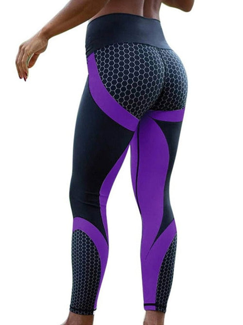 Kvinnors Aktiva Leggings Hög Midja 4-Vägs Stretch Material-6