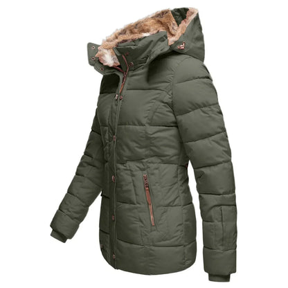 Dam Lång Vinterjacka Vattentålig och Vindtät Polyester med Justerbar Midja 2