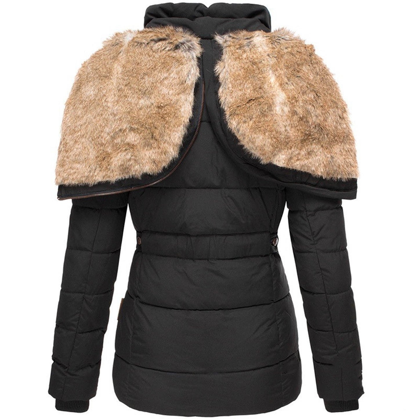 Dam Lång Vinterjacka Vattentålig och Vindtät Polyester med Justerbar Midja 4