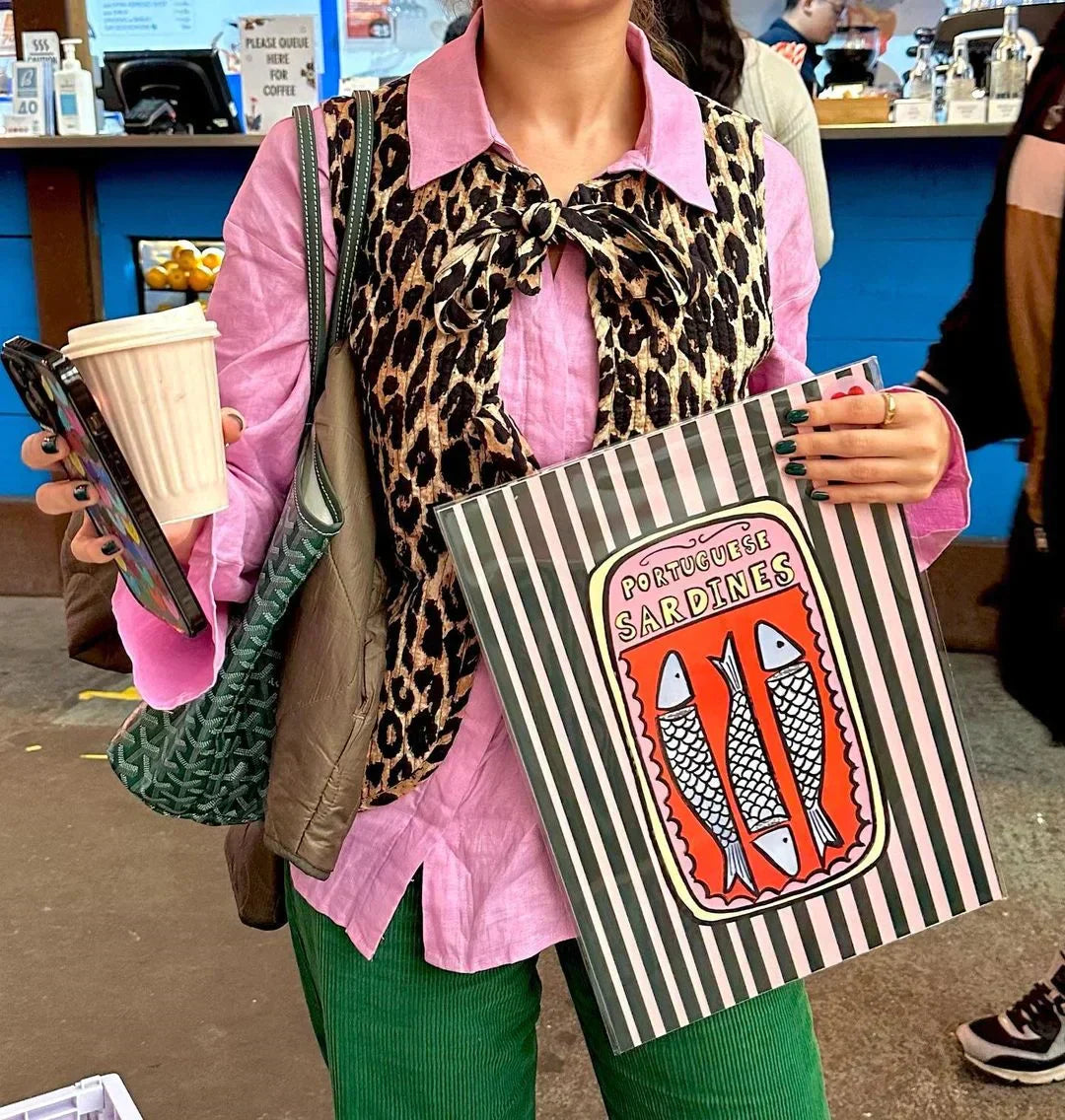 Dam Väst Leopardmönster Slips Andningsbart Tyg Casual Fit-3