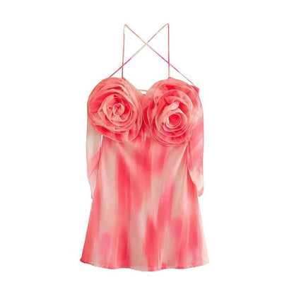 Kvinnors Klänning Blommönster Elegant Mjukt Tyg-3