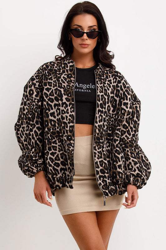 Damjacka Bomber i Retro Stil – Polyester Casual Jacka för Kvinnor med Långa Ärmar 1