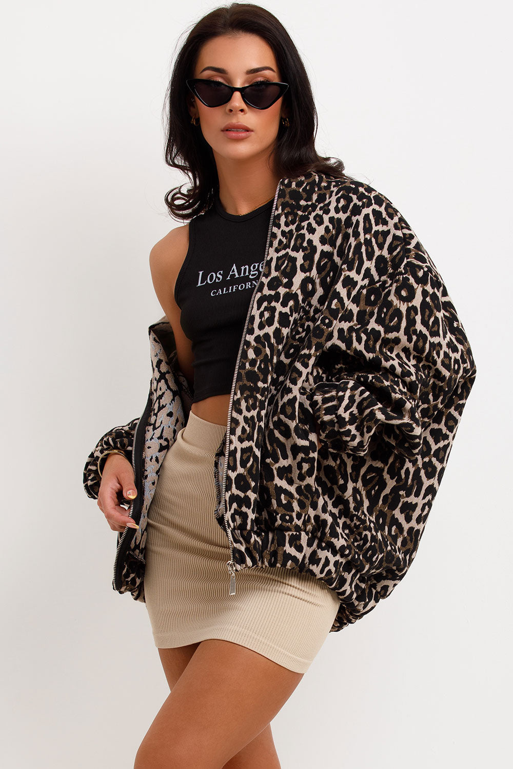 Damjacka Bomber i Retro Stil – Polyester Casual Jacka för Kvinnor med Långa Ärmar 3