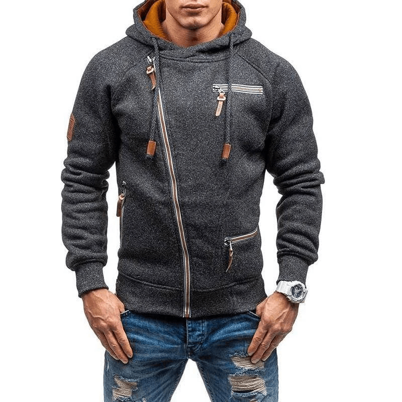 Hoodie Herr Avslappnad Mjuk Bomull-4