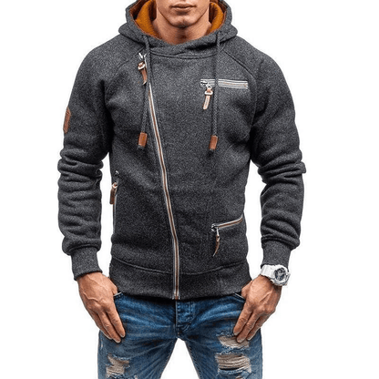 Hoodie Herr Avslappnad Mjuk Bomull-4