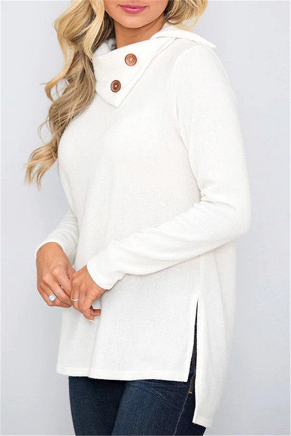 Stickad Dam Tröja Turtleneck Mjuk Polyester och Bomull-6