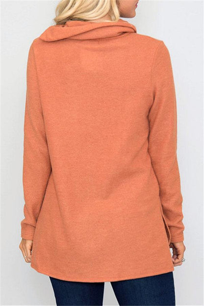 Stickad Dam Tröja Turtleneck Mjuk Polyester och Bomull-4