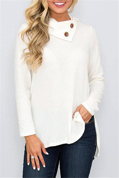 Stickad Dam Tröja Turtleneck Mjuk Polyester och Bomull-5