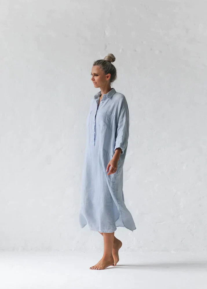 Kvinna Långärmad Klänning Modern Design Högkvalitativt Tyg-6