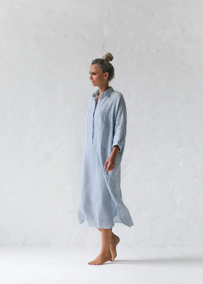 Kvinna Långärmad Klänning Modern Design Högkvalitativt Tyg-6