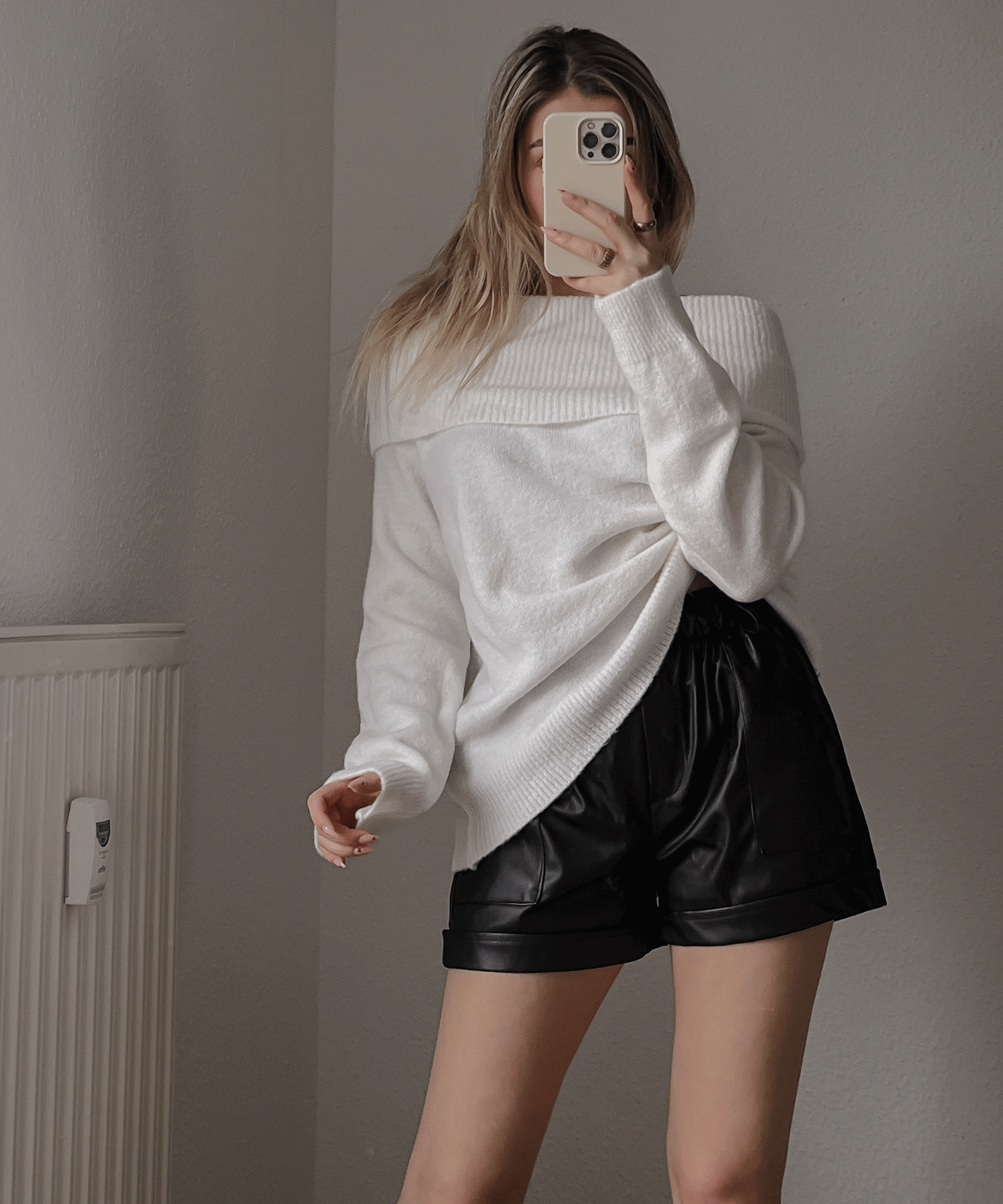 Dam Off-Shoulder Tröja Fluffy Material Mjuk-4