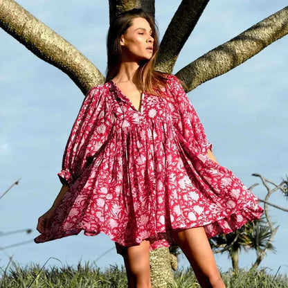 Variant image for Dam Fritidsklänning Halv Ärmar Lätt Material-14