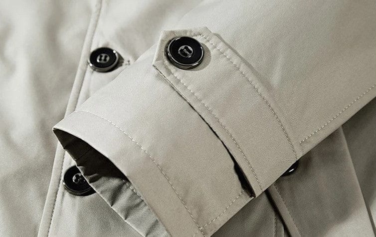 Lång Vinterjacka Dam Vattentålig Polyester med Justerbar Midja och Elegant Krage – Flera Fickor för Praktisk Förvaring 2