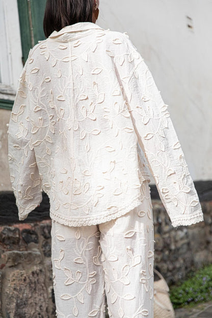 Kvinnors Lounge Set Broderad Mjuk Textil Avslappnad Stil-5