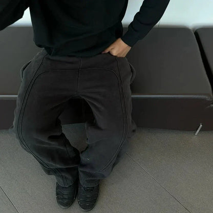 Herr Baggy Träningsbyxor Mjuk Bomull Komfortabel Stil-4