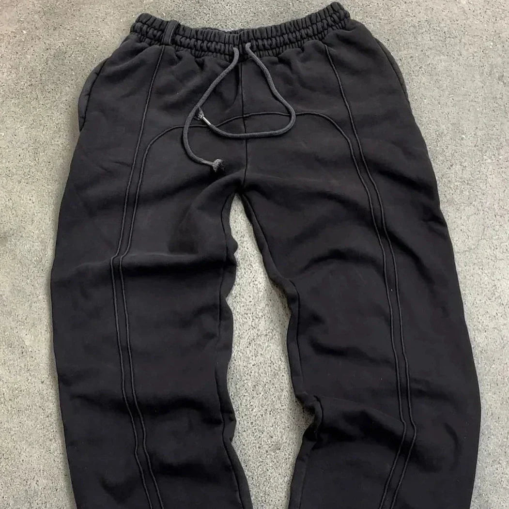 Herr Baggy Träningsbyxor Mjuk Bomull Komfortabel Stil-5