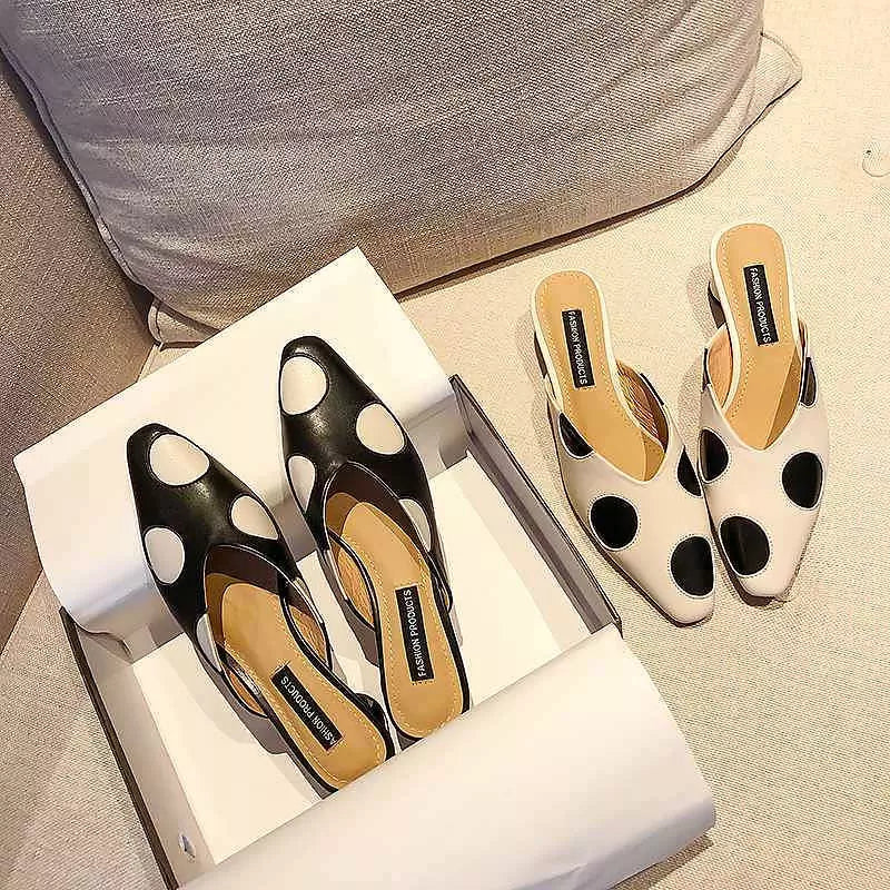 Dam Sandaler Prickig Design Platt Häl PU Gummi 2