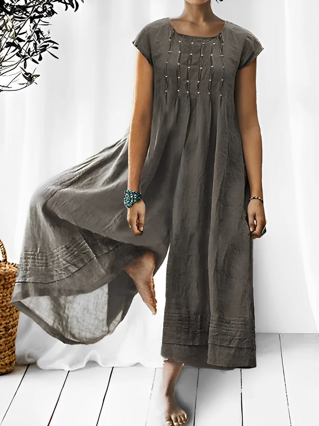 Dam Jumpsuit Boho Stil Lätt Material-1