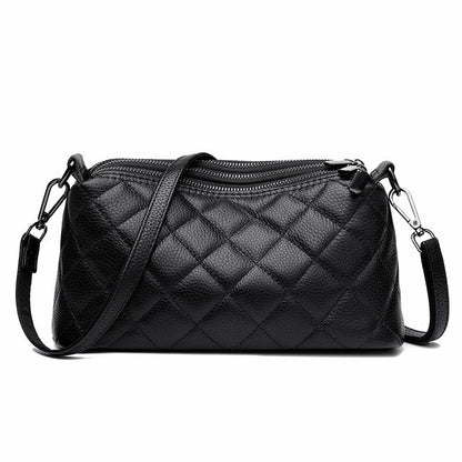 Variant image for Dam Axelväska i Mjuk Läder med Tre Fack Axelremsväska Skinn-3