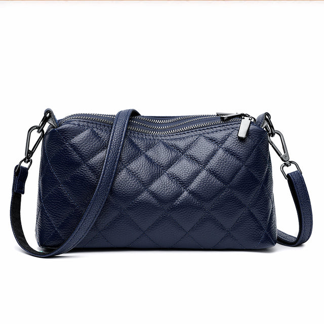 Variant image for Dam Axelväska i Mjuk Läder med Tre Fack Axelremsväska Skinn-4