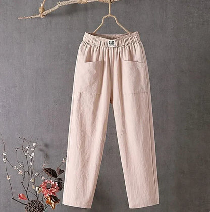 Variant image for Dam Byxor Med Resår I Midjan Trendiga Bekväma 100% Bomull-19