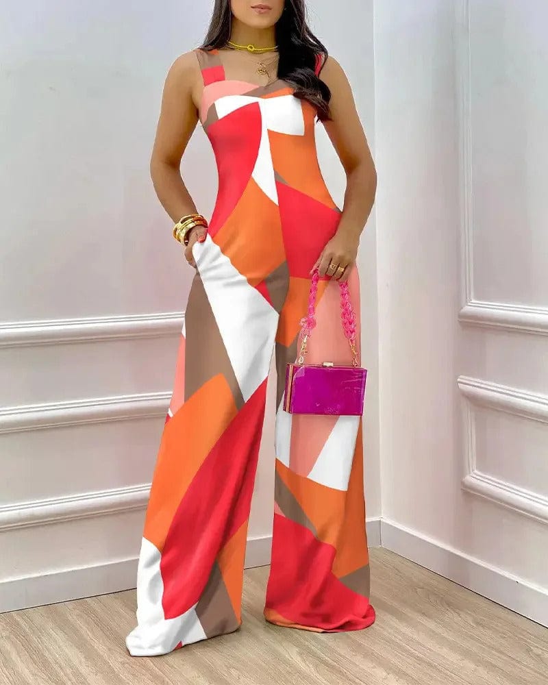 Damen Jumpsuit Festlich mit Gedrucktem Design – Bequemer Polyester Overall für Elegante Anlässe und Freizeit 7