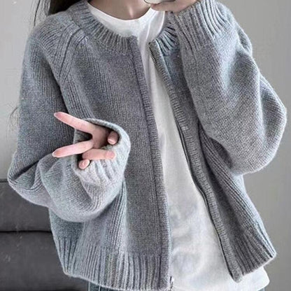 Variant image for Kvinna Kort Kofta Stickad Akryl Klassisk Design-2