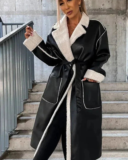 Damjacka med Vändkrage och Fickor i Polyester 7