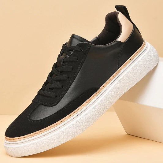 Herr Sneakers Lågtopp Riktigt Läder Minimalistisk Design Komfortabel Stil 1