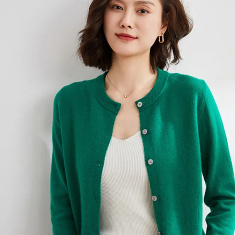 Variant image for Dam Stickad O-hals Tröja Polyester för Höst och Vinter-36