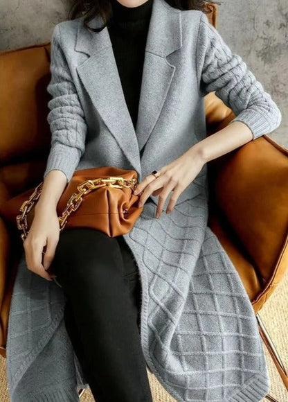 Variant image for Dam Lång Kofta Cardigan i Ull 100% för Höst och Vinter-13