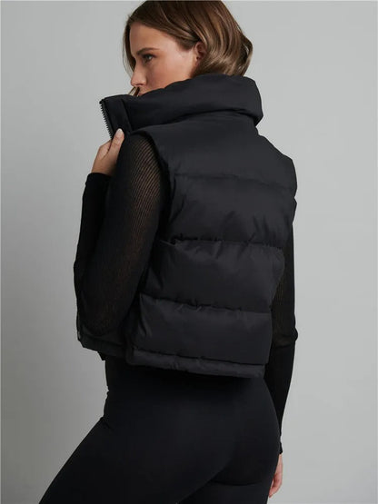 Dam Kort Jacka Ärmlös Mångsidig Polyester-3