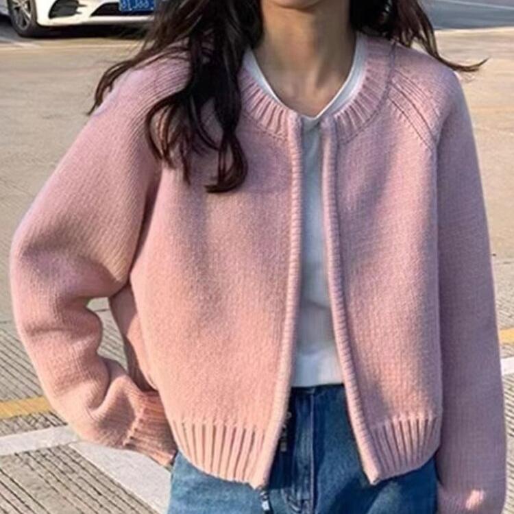 Variant image for Kvinna Kort Kofta Stickad Akryl Klassisk Design-4