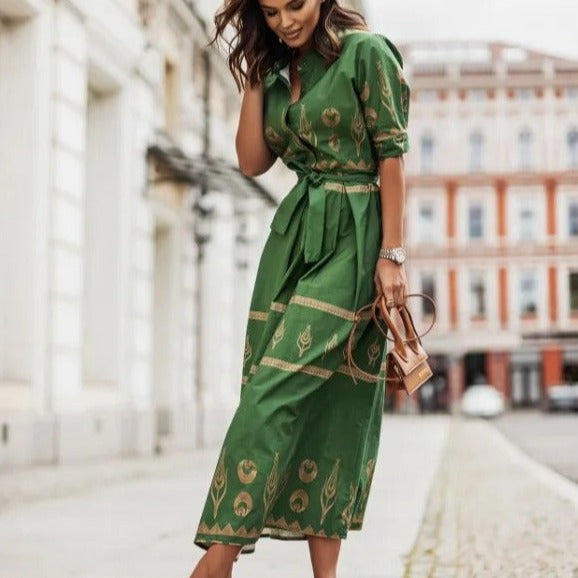 Variant image for Kvinnors Klänning Modern Bomull och Linne-1