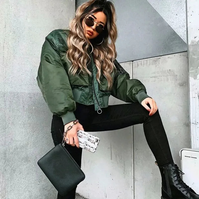 Damjacka Bomber Modern Stil Hållbart Material 3