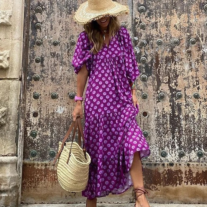 Variant image for Damklänning Geometriskt Tryck Lätt Polyester för Vardag och Fest-19