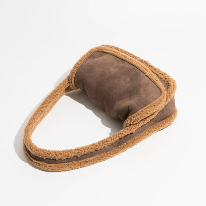 Dam Handväska Liten Mjuk Polyester med Konstpäls-3