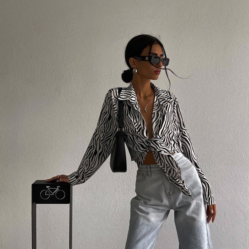 Dam Festtopp med Knappar Lätt Polyester Elegant Design 3